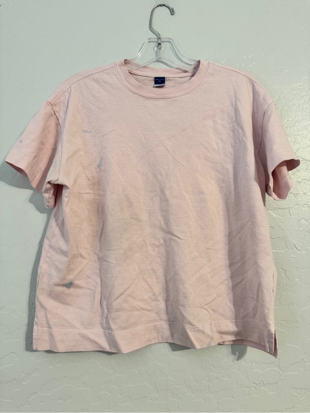 👕Old Navy Vintage Tee Pink Solid Crew Neck Short Sleeve T-Shirt Men's XS